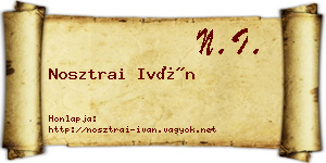 Nosztrai Iván névjegykártya